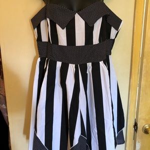 Striped black dress
